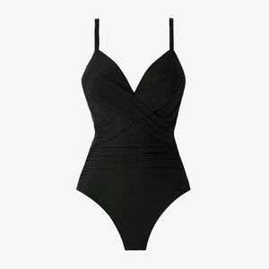 New! Miraclesuit Black Rock Solid Captivate One Piece Swimsuit 8 41808